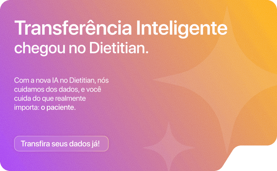 Tela do Dietitian mostrando transferência de dados por IA